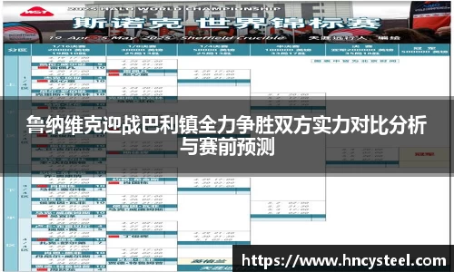 鲁纳维克迎战巴利镇全力争胜双方实力对比分析与赛前预测